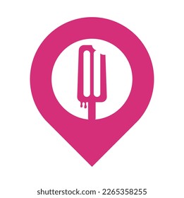 Ice cream stick logo template. Ice Cream Stick Vector Icon Illustration.