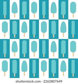 ilustración vectorial de palo de helado o de paleta, aislada en fondo azul y blanco, adecuada para fondo