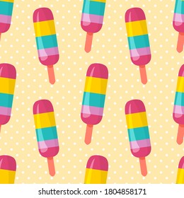 ice cream stick seamless pattern vector illustration 