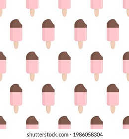 Ice cream stick seamless pattern on white background. apatizer background texture. It be perfect for fabric, wrapping, packaging, digital paper and more