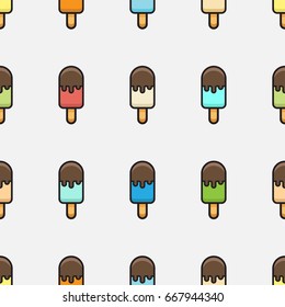 Ice Cream Stick Seamless Pattern Background . 