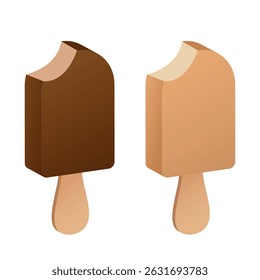 Ice cream stick. Vector 3d illustration isolated on white background.
