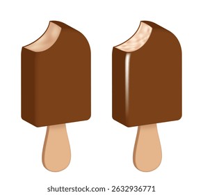 Ice cream stick. Vector 3d illustration isolated on white background.