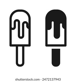 Ice cream with stick vector icon