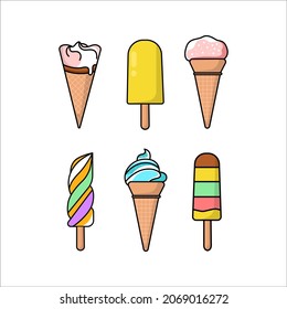 Ice cream stick vector illustration pack