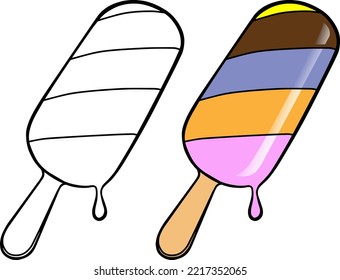 ice cream stick  vector illustration isolated on white background