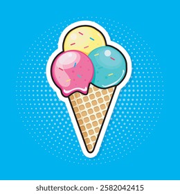 ice cream sticker. ice cream vector