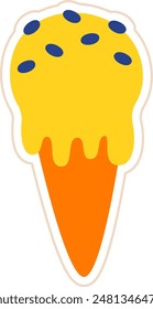 Ice Cream Sticker Vector Illustration