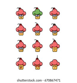 Ice cream stickers illustrations