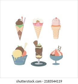 Ice cream sticks, bread, cups in various forms.