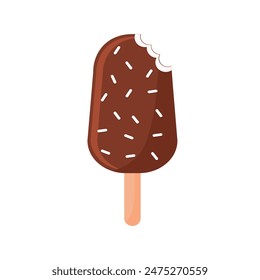 Ice cream sticks with chocolate and peanut flavor