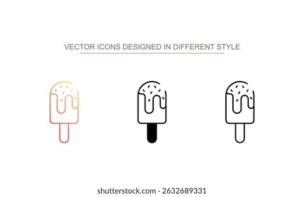 Ice Cream Sticks icon design with white background stock illustration