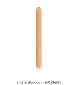 Popsicle Wood Sticks in Realistic Vector Illustration Isolated on