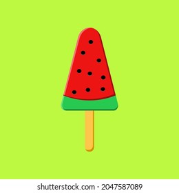 Ice cream sticks in the shape of watermelon slices. Vector illustration