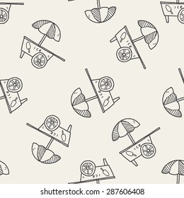ice cream store doodle seamless pattern background