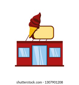 ice cream store facade isolated icon