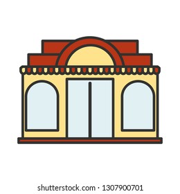 ice cream store facade with parasol