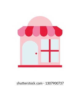 ice cream store facade with parasol