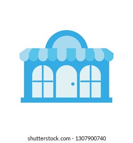 ice cream store facade with parasol