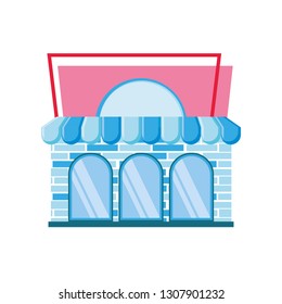 ice cream store facade with parasol