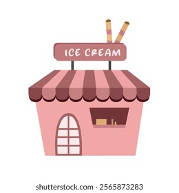 Ice cream store. Food shop. Food truck. Ice cream fresh store. Frozen store. 