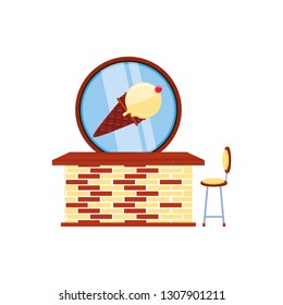 ice cream store isolated icon