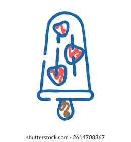 ice cream strawberries doodle icon sketch vector. ice cream strawberries sign. isolated symbol illustration
