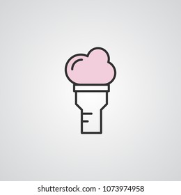 ice cream strawberry flavor icon vector illustration