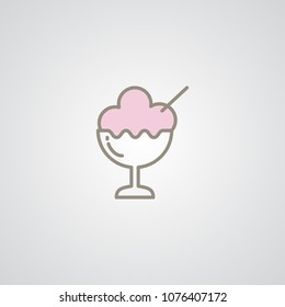 ice cream strawberry flavor icon vector illustration