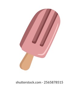 Ice cream strawberry flavor. Ice cream stick. Popsicle ice. Dessert food.