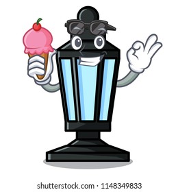 With ice cream street lamp character cartoon
