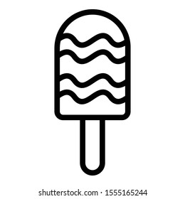Ice cream with a stuffing icon. Outline ice cream with a stuffing vector icon for web design isolated on white background