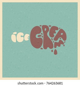 Ice cream. Stylized vector image. Logo in vintage style