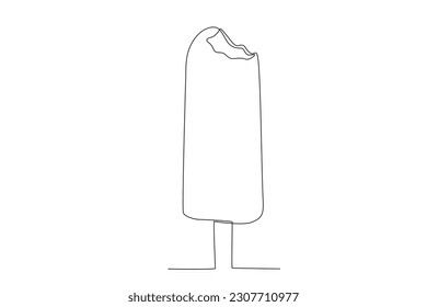 El helado es adecuado para el verano. Dibujo de una línea de verano