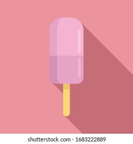 Ice cream summer beach icon. Flat illustration of ice cream summer beach vector icon for web design