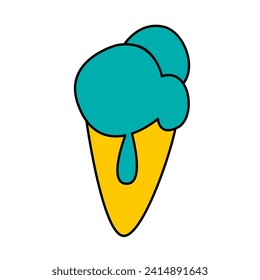 ice cream of summer doodles icon set