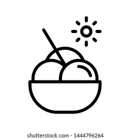 Ice cream for summer food concept ,Thin line icons ,Vector Illustration for symbol web stock 