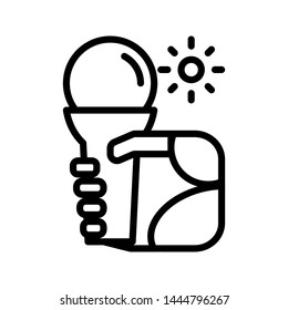 Ice cream for summer food concept ,Thin line icons ,Vector Illustration for symbol web stock 