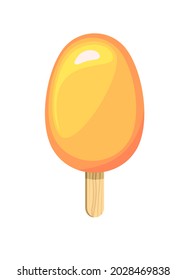 Ice cream. Summer food sweet dessert. Flat design. Object is isolated on a white background. Illustration Vector