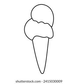 ice cream summer heat chocolate icon element line doodle vector illustration