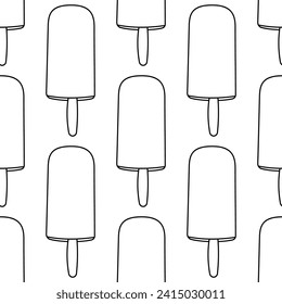 ice cream summer heat chocolate pattern line doodle coloring vector illustration