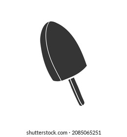 Ice Cream Summer Icon Silhouette Illustration. Cold Dessert Vector Graphic Pictogram Symbol Clip Art. Doodle Sketch Black Sign.