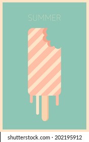 ice cream (summer mood) vector Illustration, flat  design