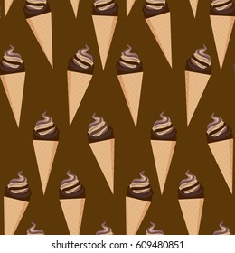 Ice cream summer seamless pattern. Vector illustration