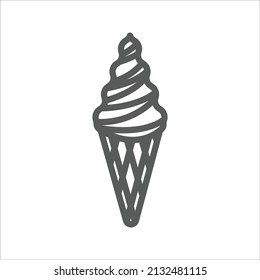 Ice Cream Summer Simple Line Icon