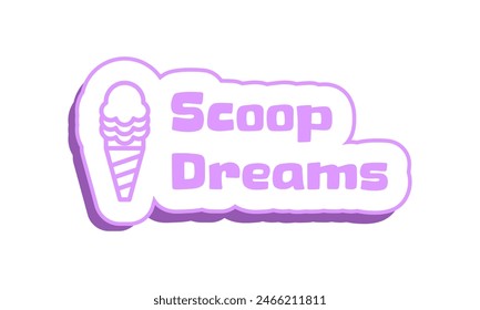 Ice cream summer sticker, label design graphic. Vector illustration