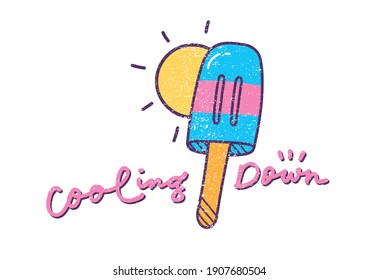 ice cream with sun background graphic t shirt design