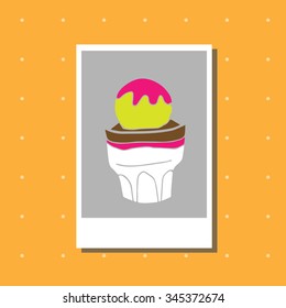 Ice cream sundae cartoon drawing