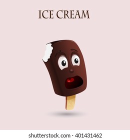 ice cream sundae with chocolate.
