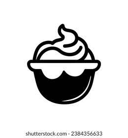 Ice Cream Sundae Icon on White Background - Simple Vector Illustration